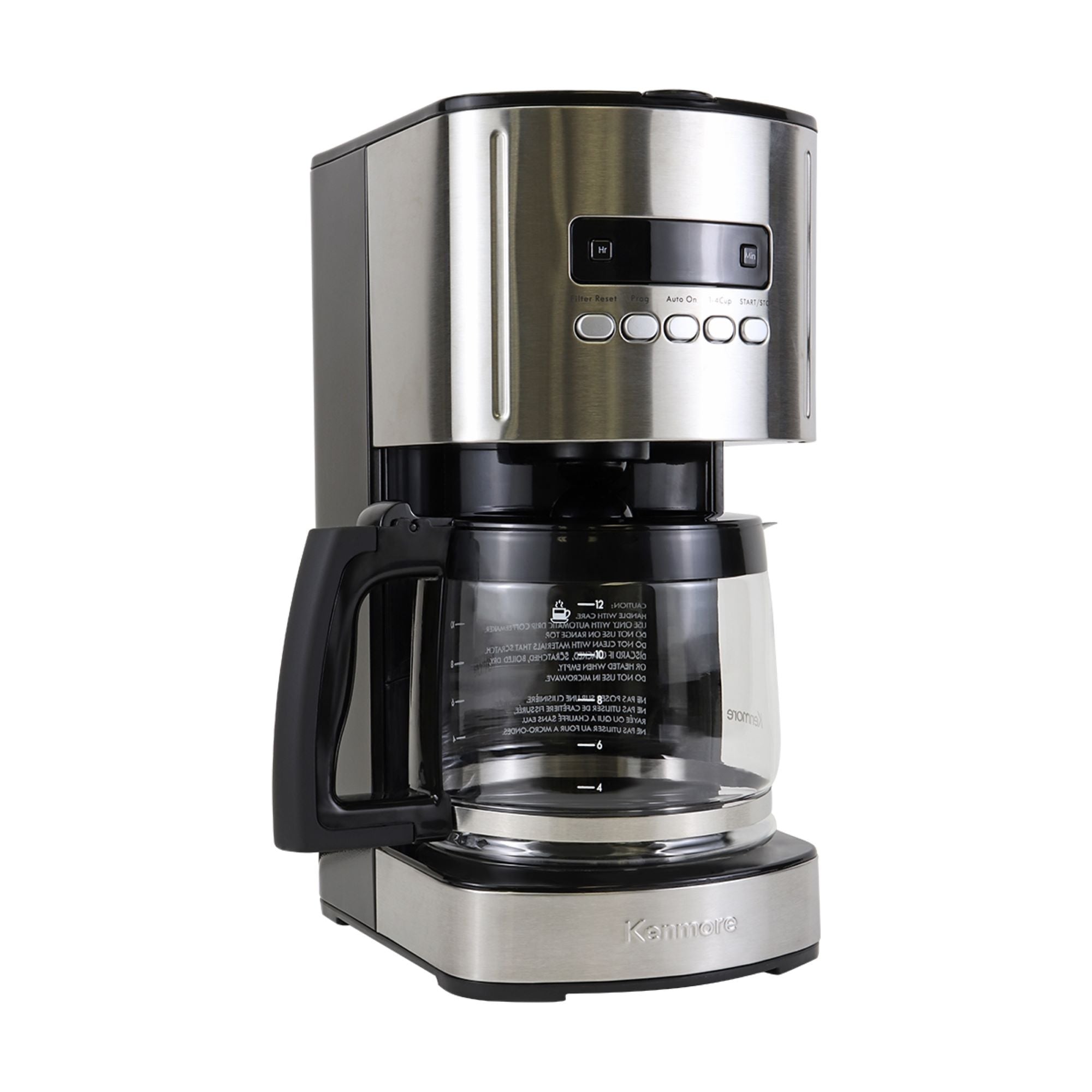 Kenmore Programmable Coffee Maker 12 Cup Black and Stainless Steel