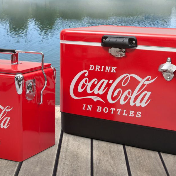 Coca-Cola Retro Ice Chest 13 L Cooler with Bottle Opener, Red, Size: Large