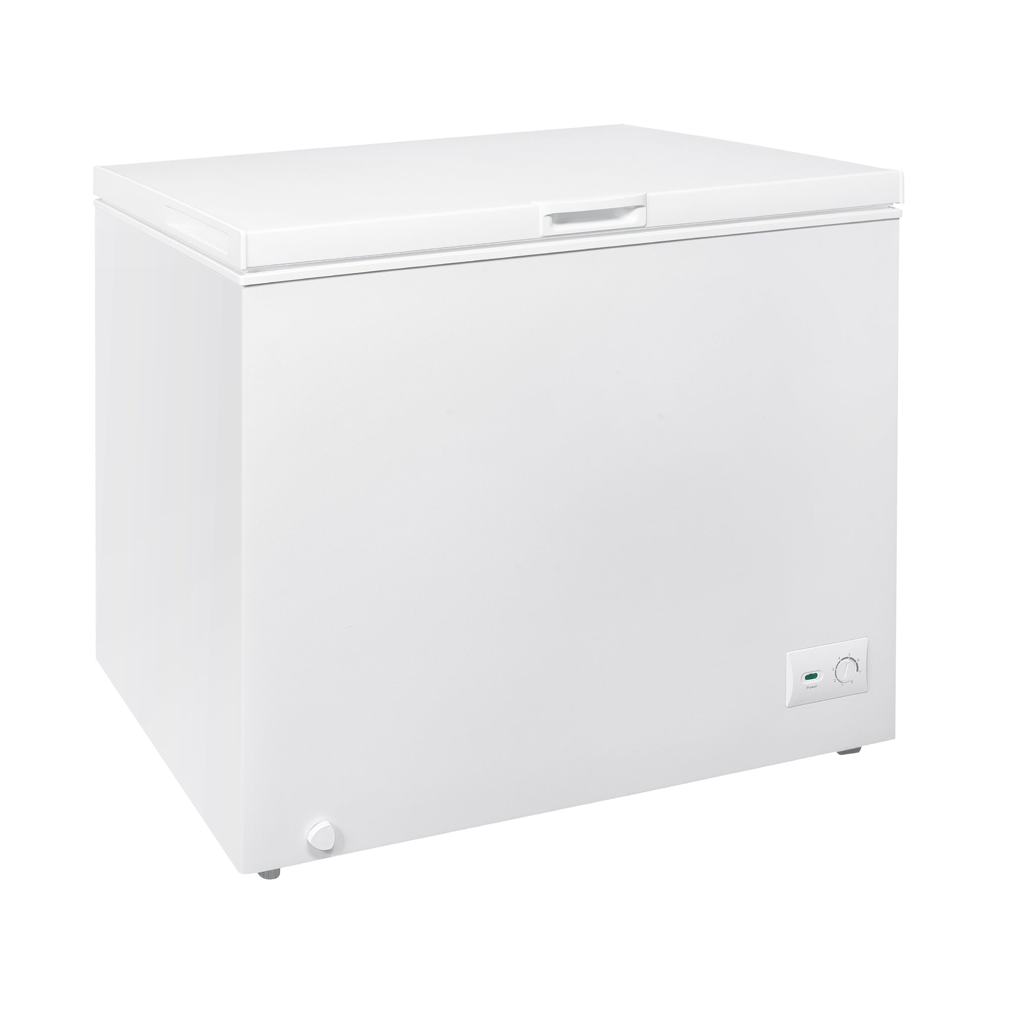 Kenmore chest freezer, open on a white background