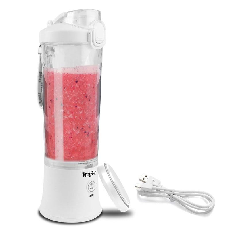 Total Chef Cordless Portable Blender 20 oz USB Rechargeable White