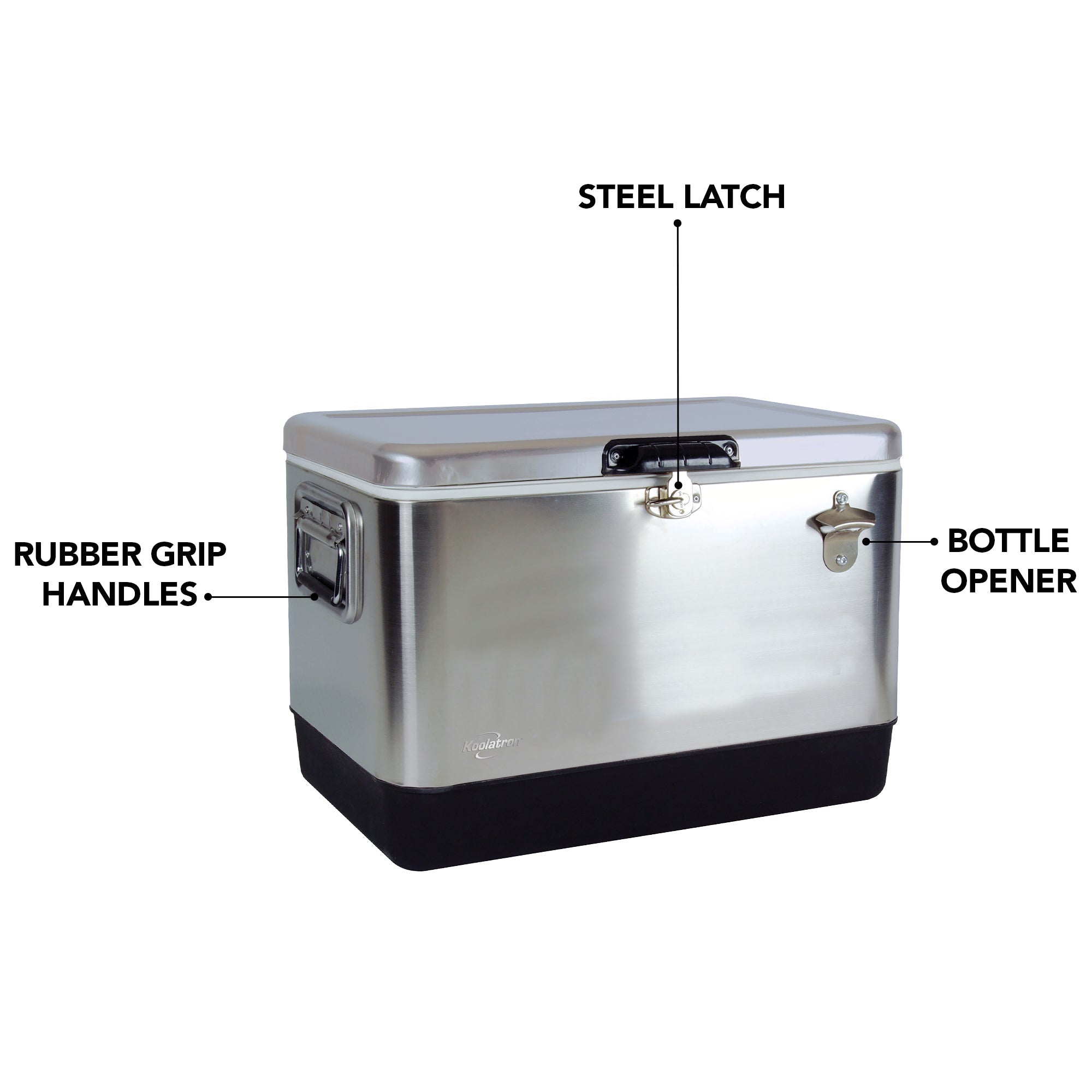 Koolatron Stainless Steel Ice Chest Cooler w/ Bottle Opener 51L ...