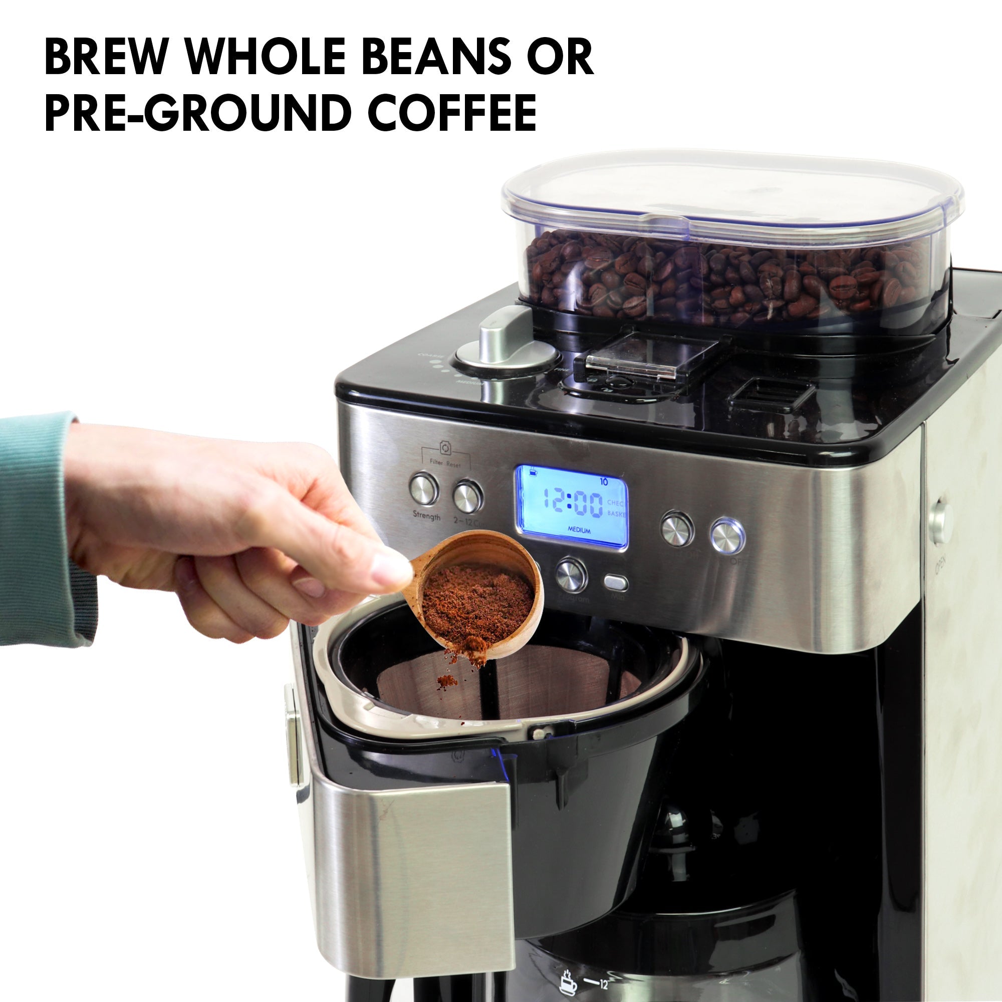 Burr grind and top brew coffee makers