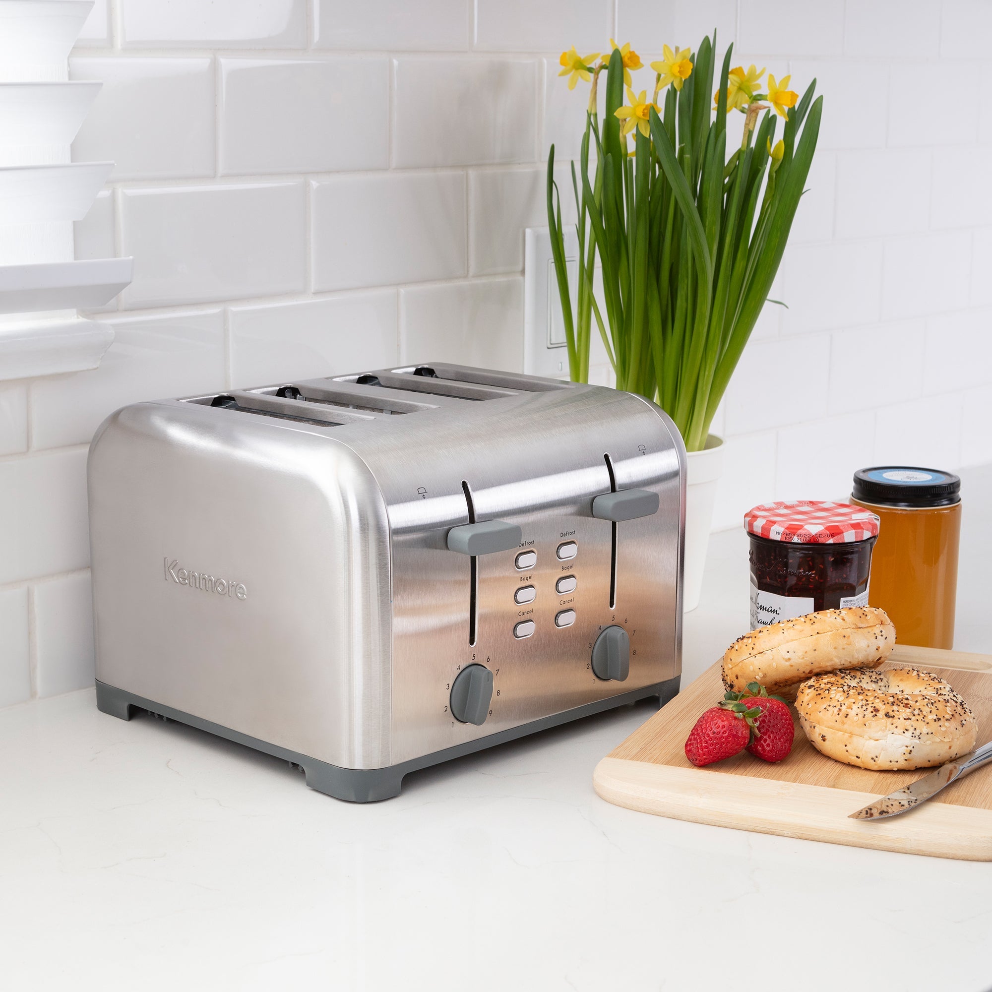 Stainless steel clearance 4 slot toaster