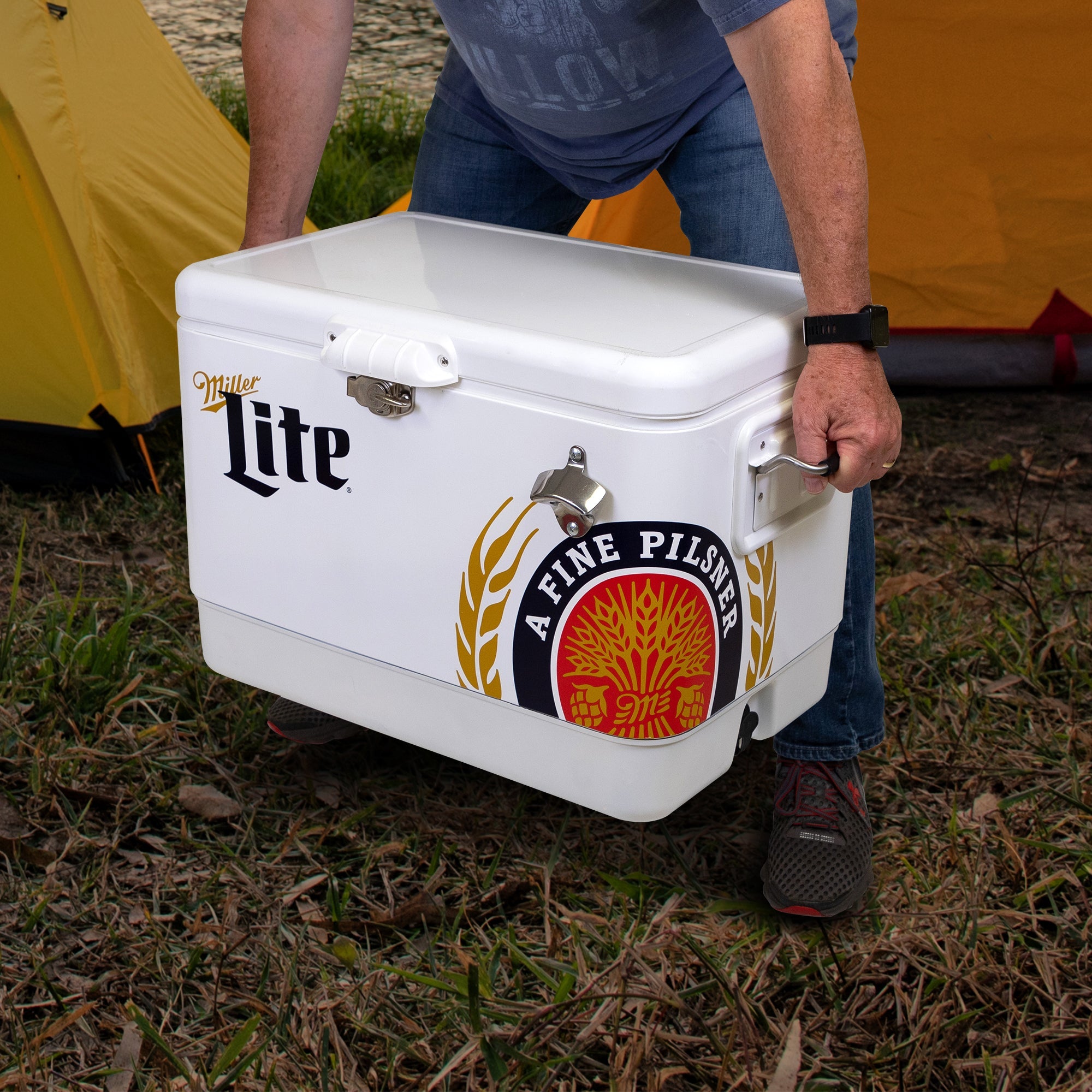 Miller lite hot sale metal cooler