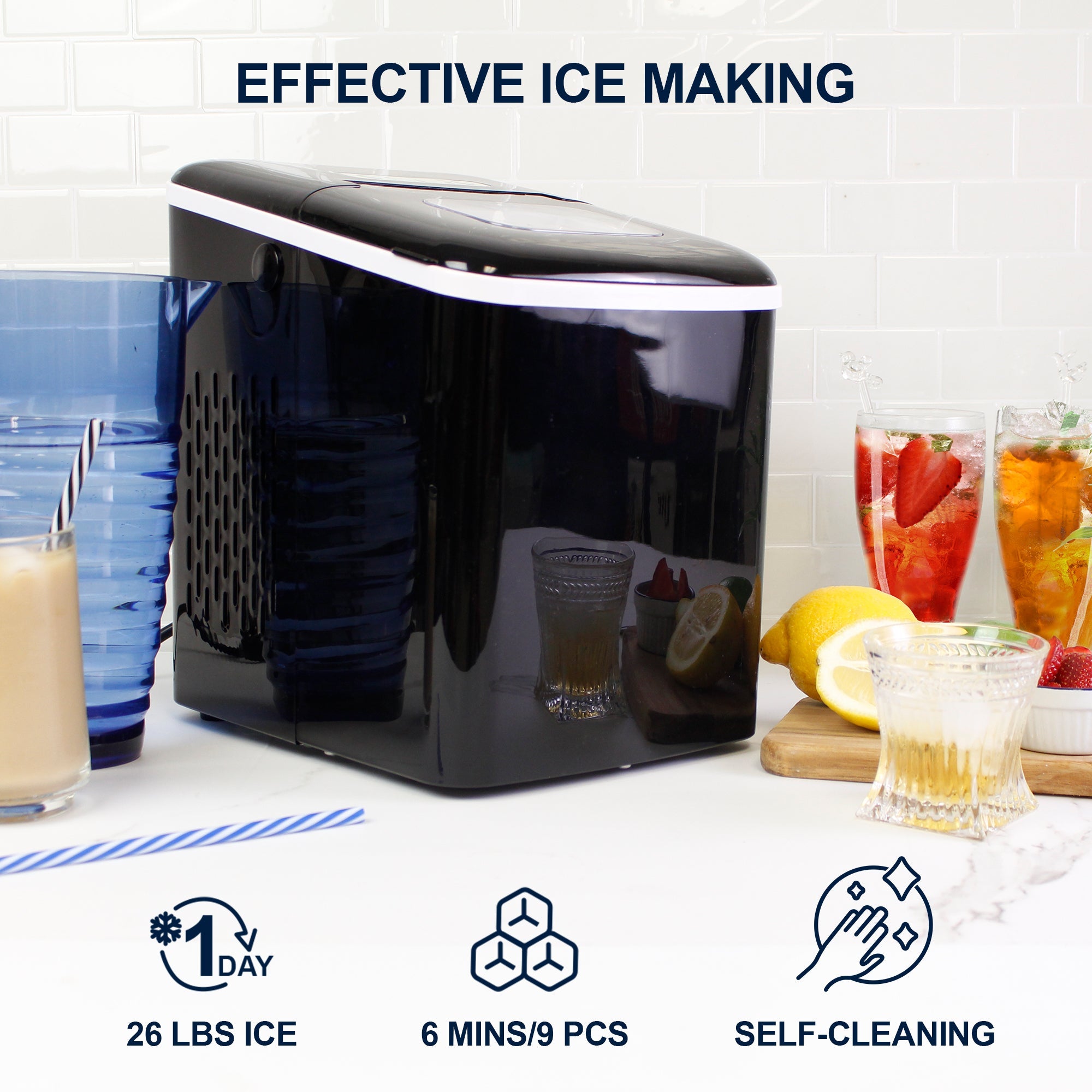  Cozeemax Ice Maker Machine Countertop, Self-Cleaning